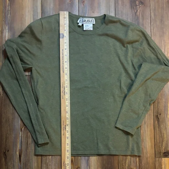 Carlisle Women's Olive Silk mix Crew Neck Sweater Large - Picture 3 of 6
